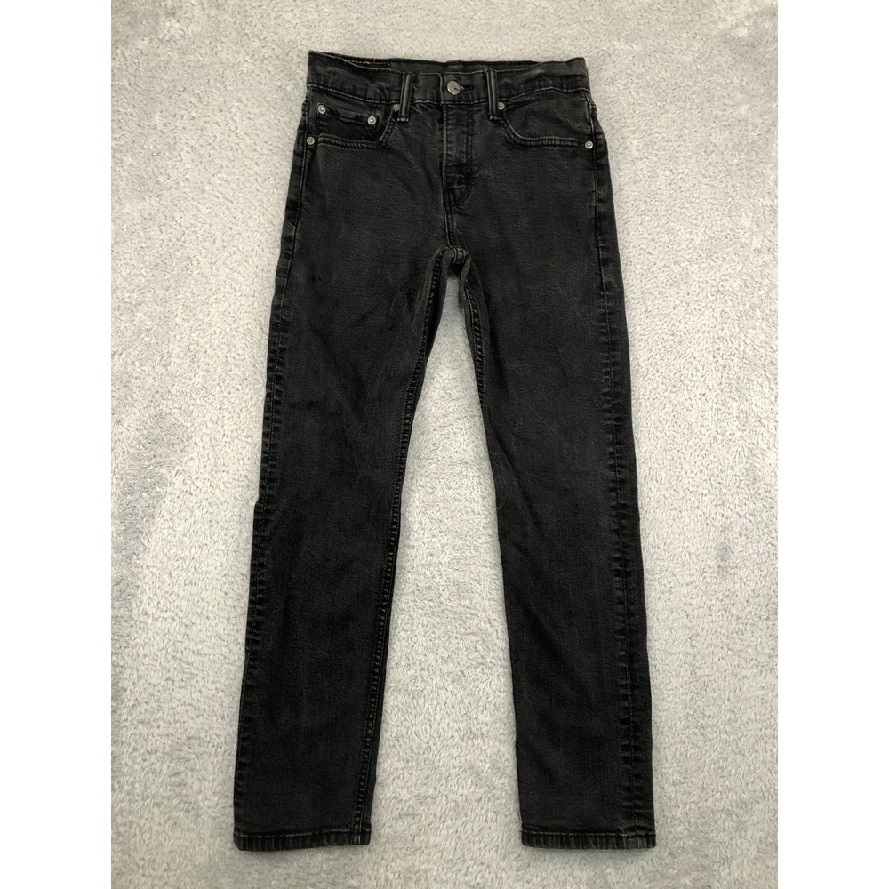 Levis 502 Jeans Men 28x28 (Tag 28x30) Black Taper Denim